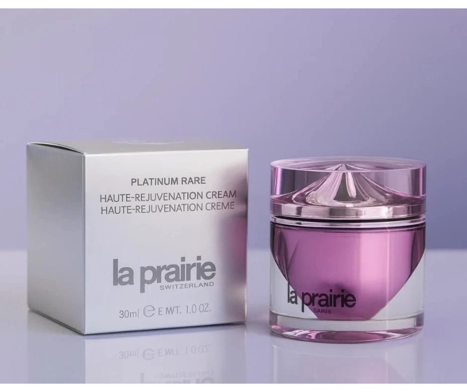La Prairie Platinum Rare Haute-Rejuvenation Eye Cream Empty Jar with Gold Spatula