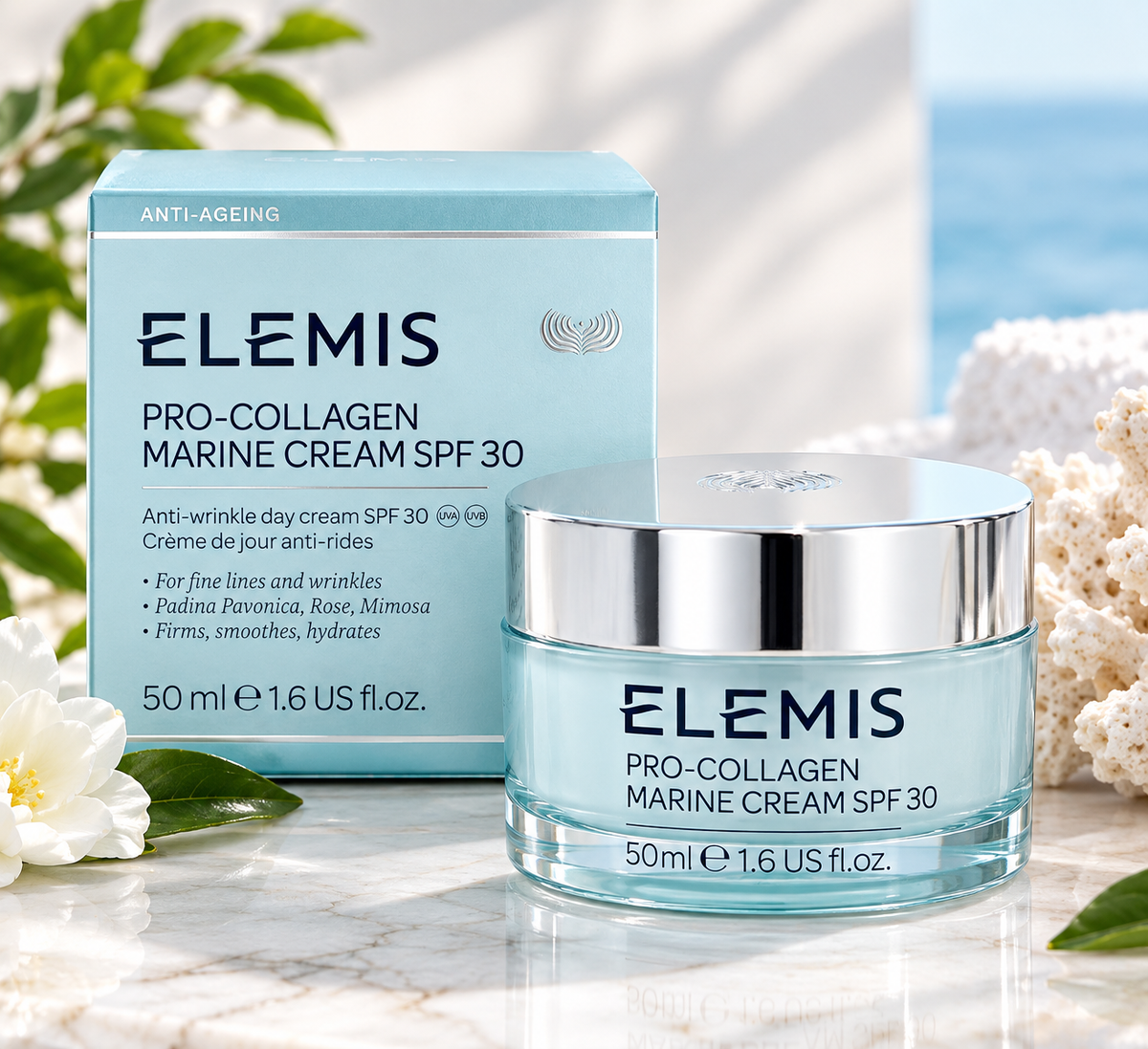 ELEMIS Pro-Collagen Marine Cream SPF 30 50ml face cream and box