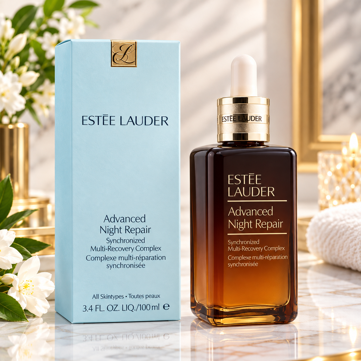 Estée Lauder Advanced Night Repair Synchronized Multi-Recovery Complex 100ml serum bottle and box