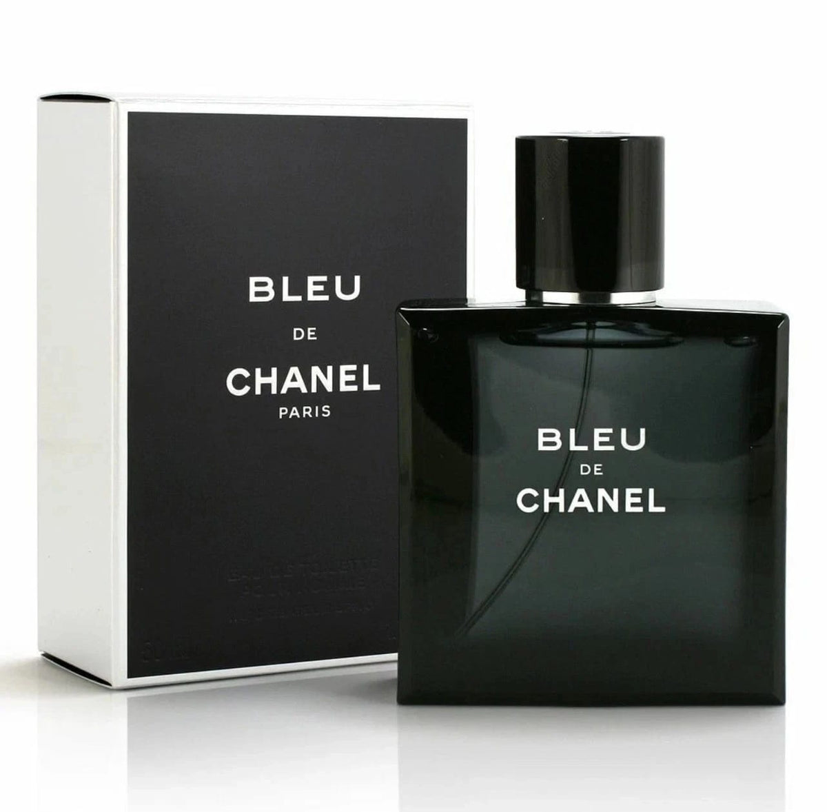 BLEU DE CHANEL men's fragrance bottle and box by CHANEL Paris