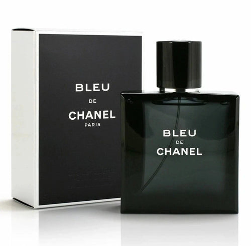 BLEU DE CHANEL men's fragrance bottle and box by CHANEL Paris