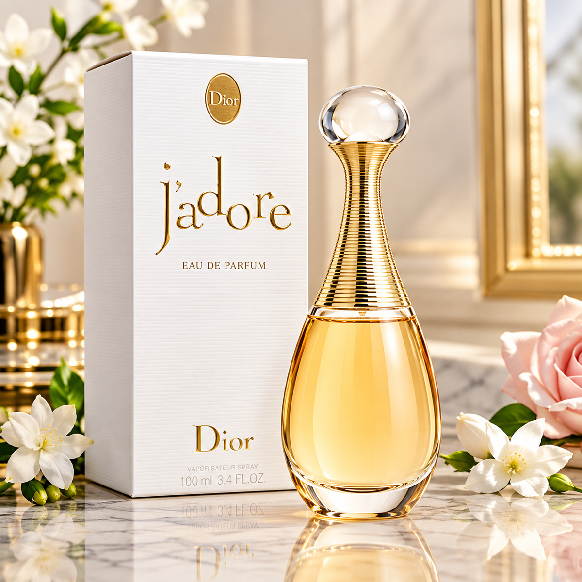 Dior J’adore Eau de Parfum for women 100 mL bottle and box