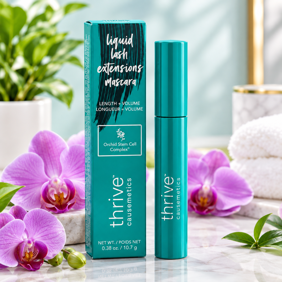 Thrive Causemetics Liquid Lash Extensions Mascara Length and Volume 0.38 oz with Orchid Stem Cell Complex