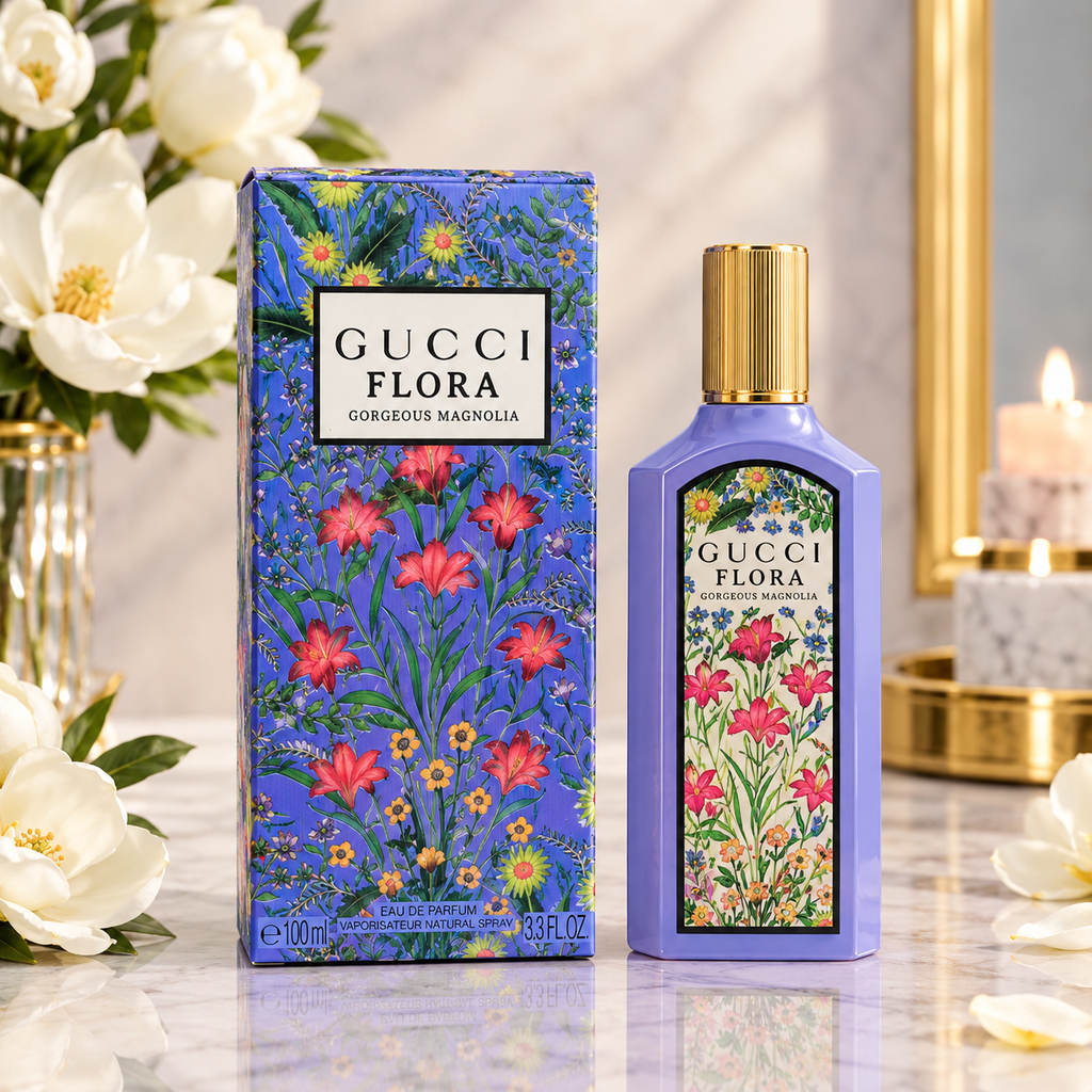 Gucci Flora Gorgeous Magnolia Eau de Parfum 100ml 3.3 fl oz floral box