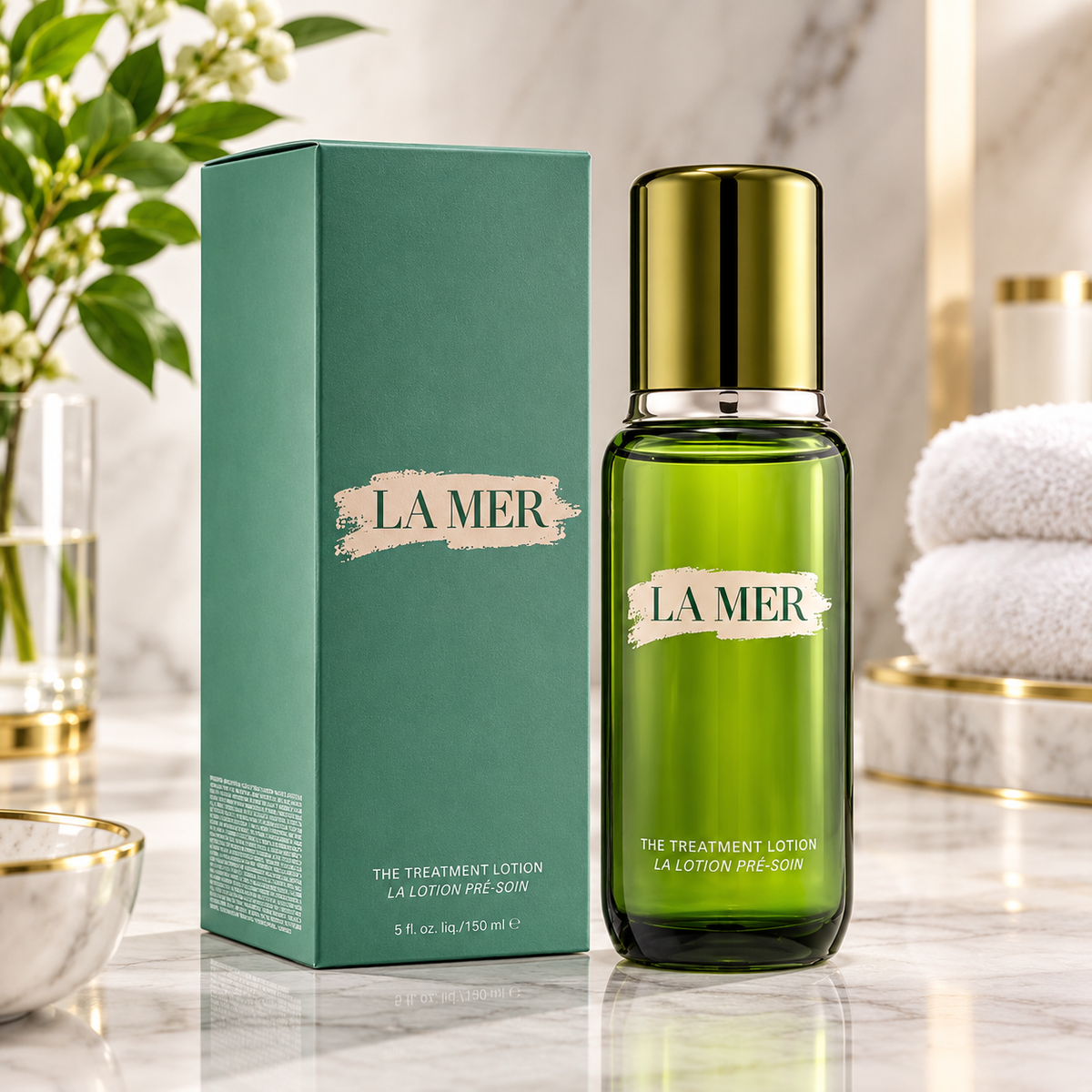 La Mer The Treatment Lotion 150ml bottle and green retail box